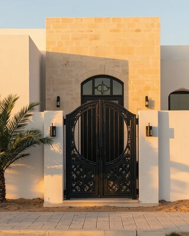 كشف تسربات المياه بالرياض حي الفاخرية — مدخل فيلا حديث بالرياض في حي الفاخرية جاهز للخدمات