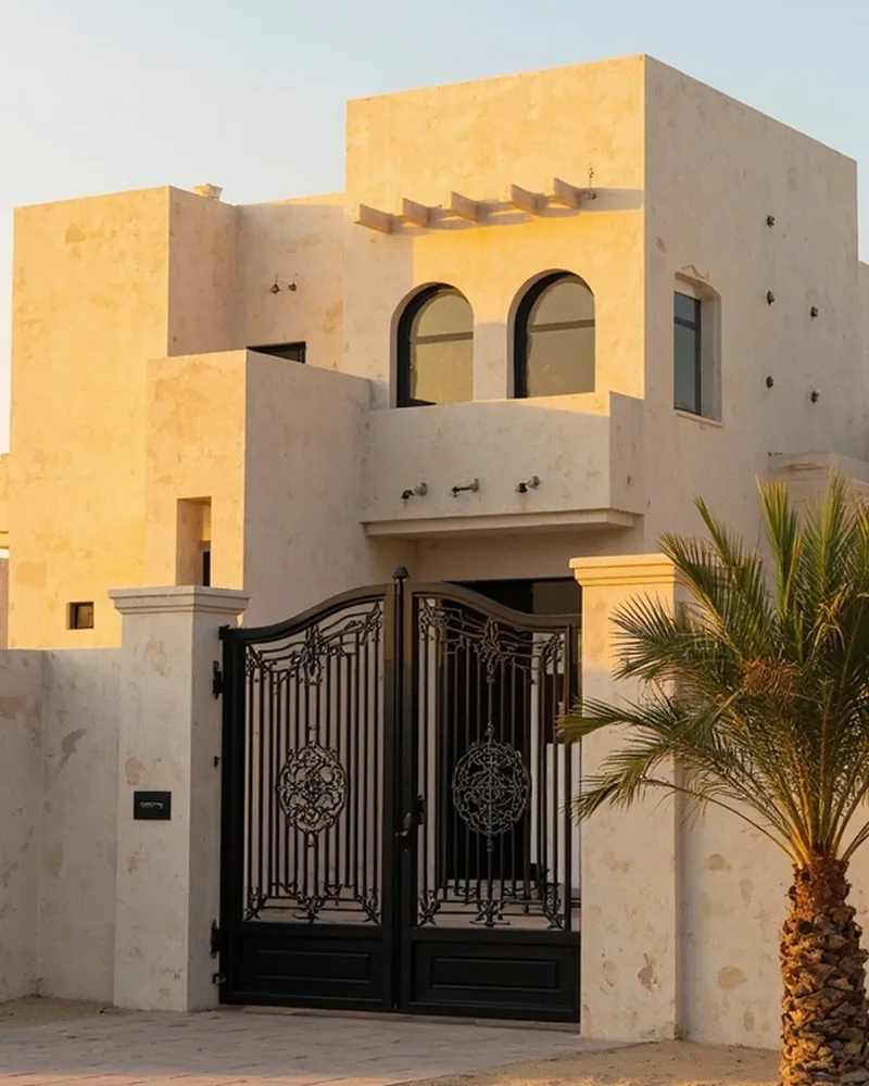 كشف تسربات المياه حي الملك فيصل — مدخل فيلا حديث بالرياض في حي الملك فيصل جاهز للخدمات